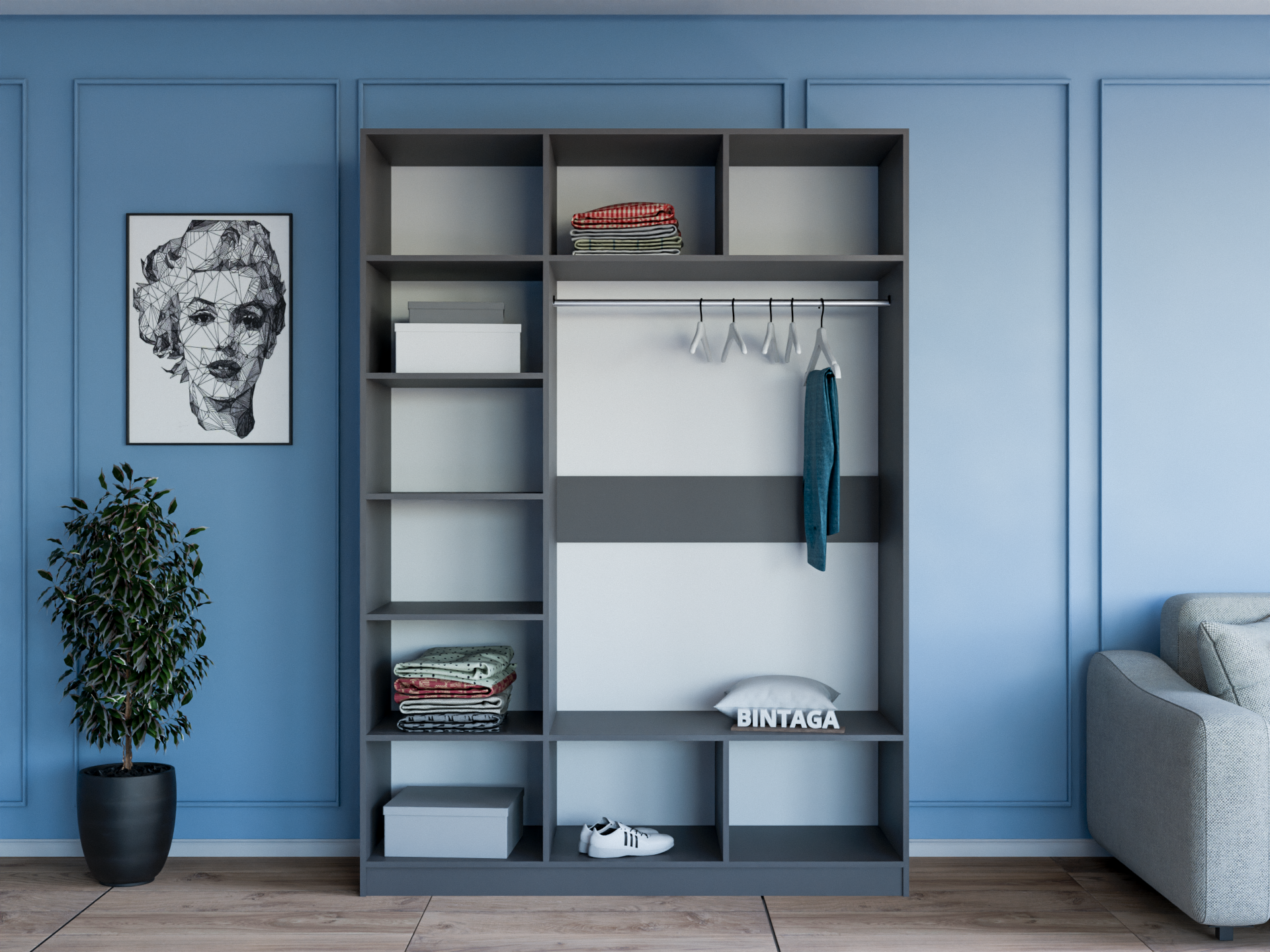 Пакс Альхейм 13 grey (silver) ИКЕА (IKEA) изображение товара