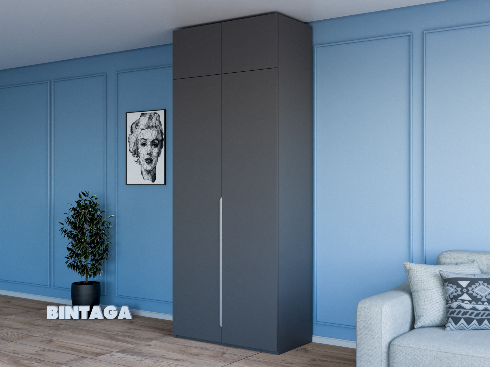 Пакс Альхейм 22 grey (silver) ИКЕА (IKEA) изображение товара