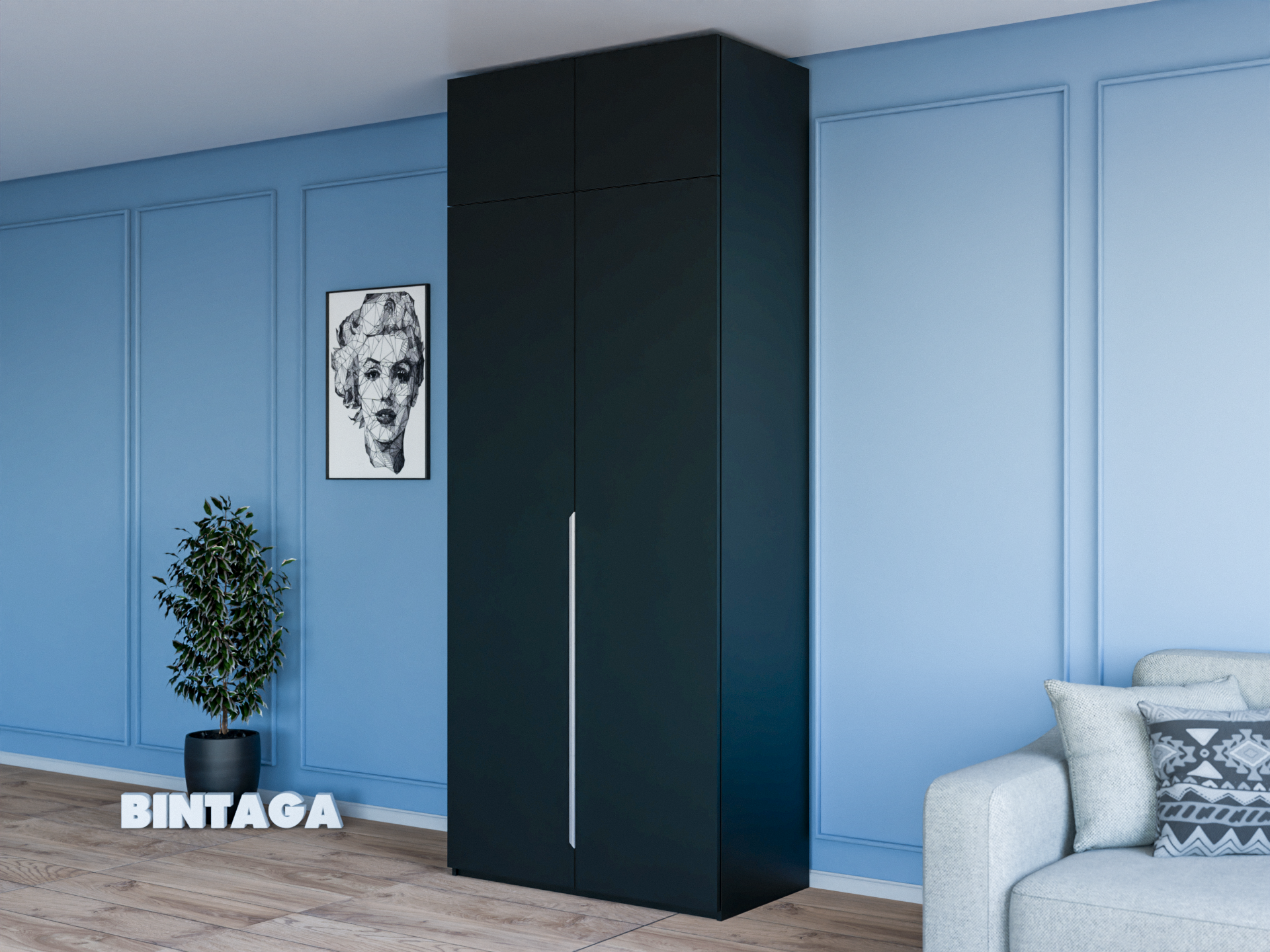 Пакс Альхейм 22 black (silver) ИКЕА (IKEA) изображение товара