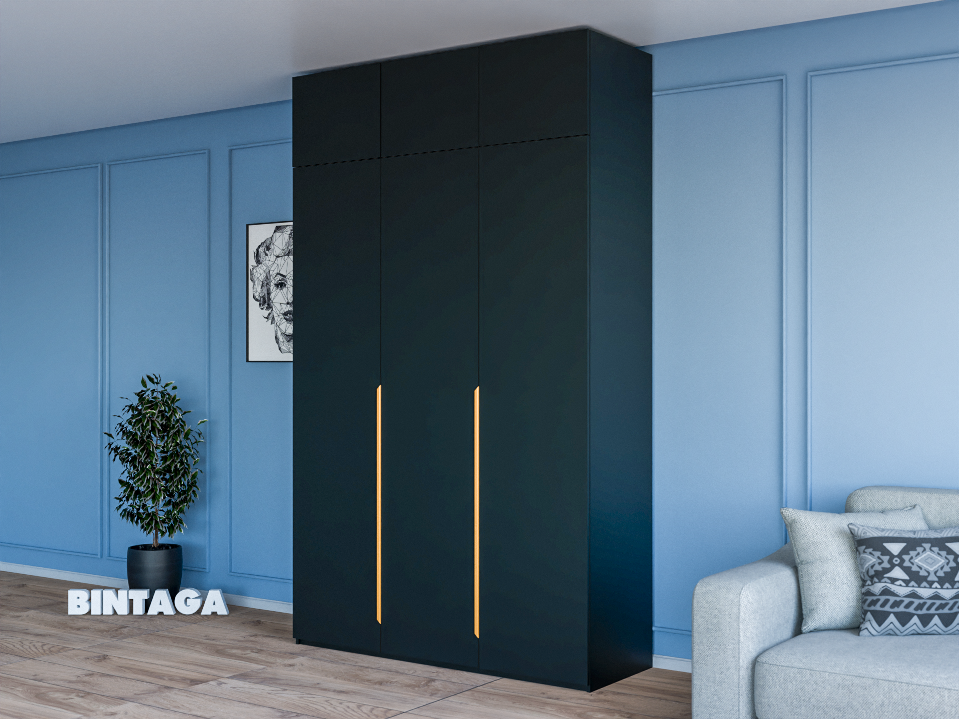 Пакс Альхейм 23 black (gold) ИКЕА (IKEA) изображение товара